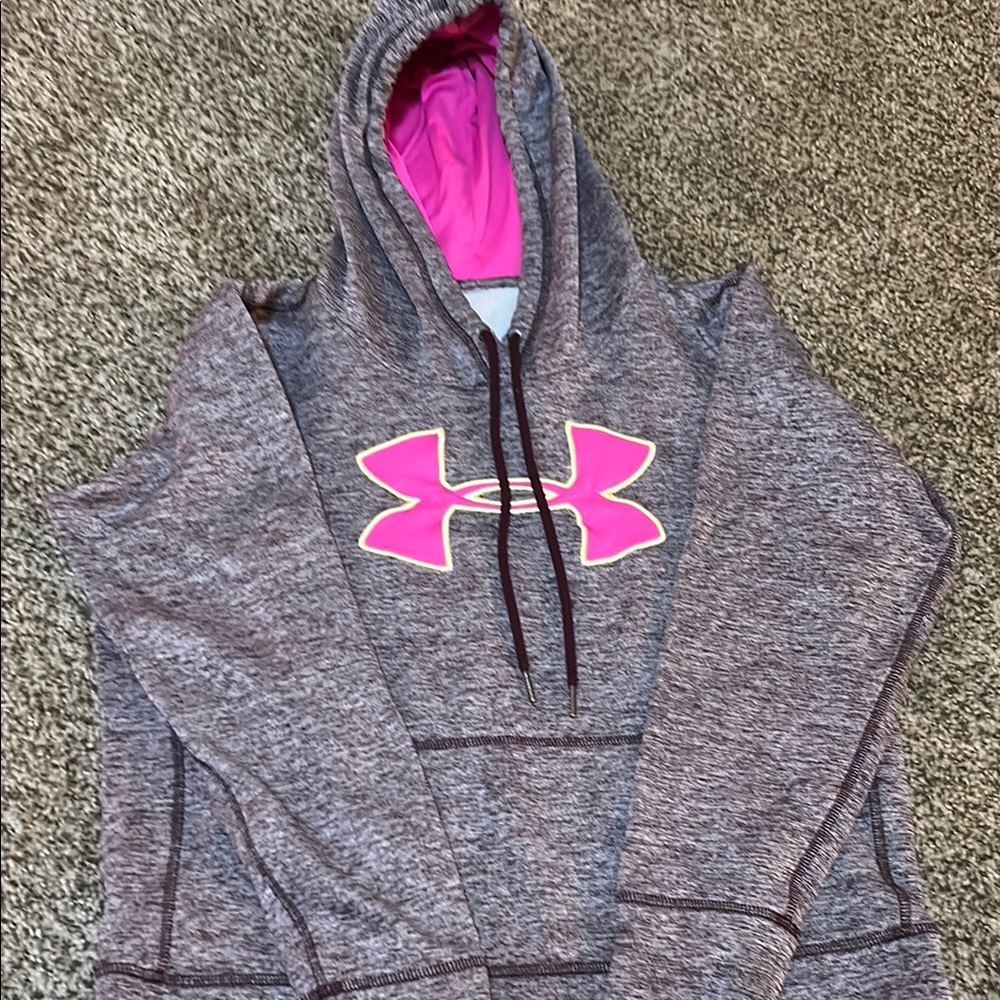 Under Armour Purple Hoodie with Pink Logo